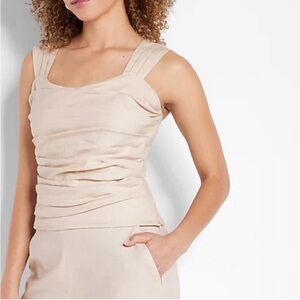 Size XL Express women’s NWT  Linen-Blend Ruched Cropped Tank